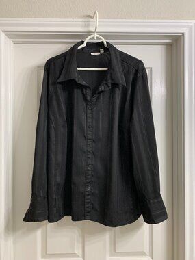 Apt. 9 Women's Black Long Sleeve Blouse, Size 3X